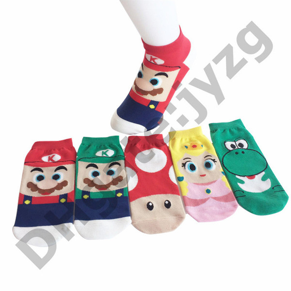 Cartoon Super Mario All season Cotton Socks Mario Luigi Yoshi Princess Peach Mushroom Funny Cute Socks