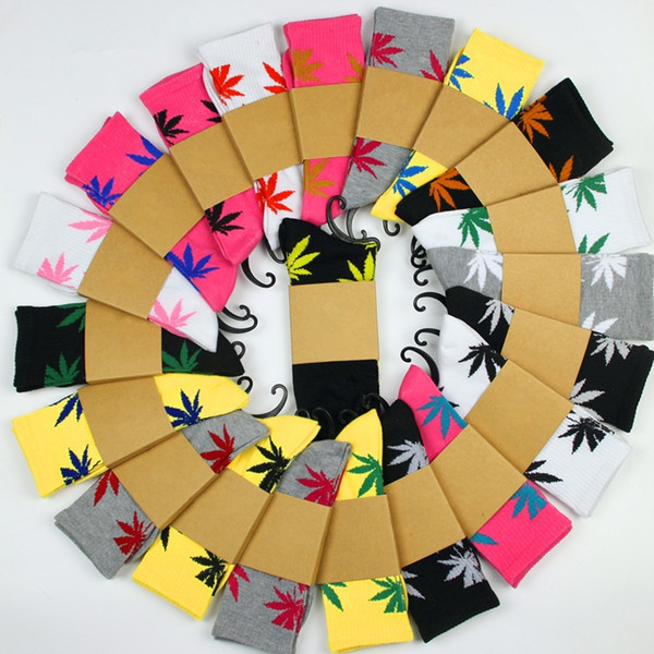 33 Colors christmas plantlife socks high quality cotton socks skateboard hiphop maple leaf sport socks wholesale Free Shipping