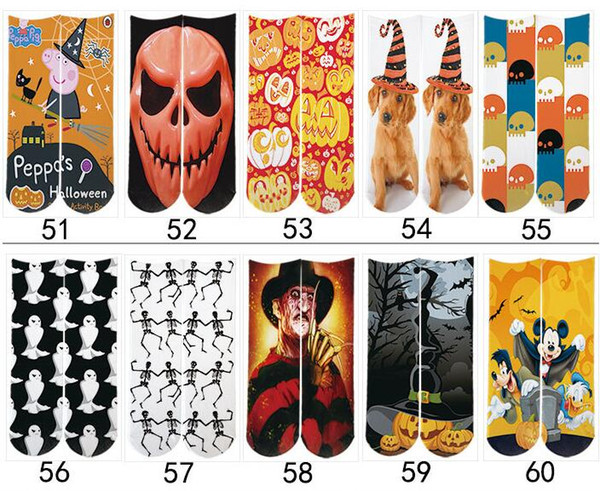 Manufacturers direct new Halloween children's socks 3D printed socks cartoon trend hosiery 4-25 years old free freight