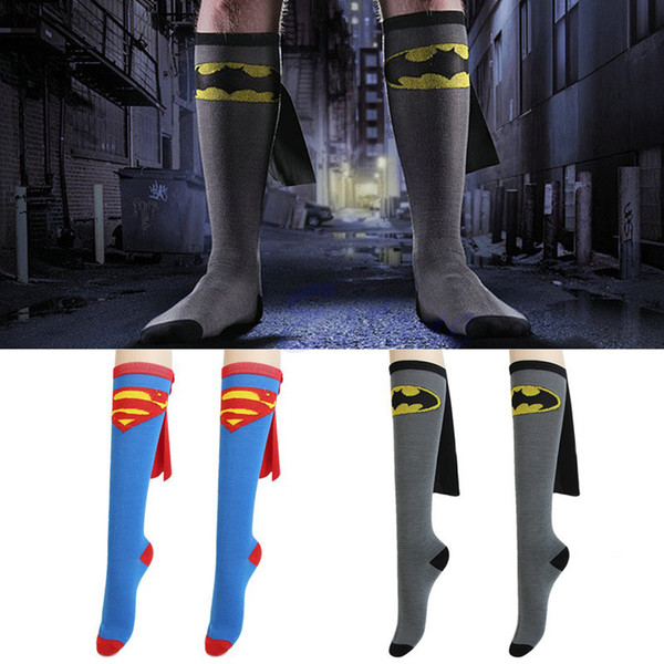 Hot 4 styles batman superman cosplay Casual Socks Adults and children cartoon style personality funny Casual Sport Soccer Socks