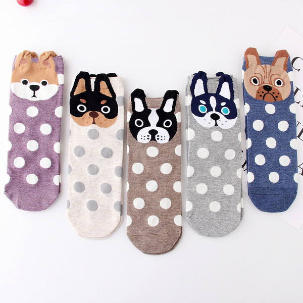 Cartoon Spot Dog Socks Cute Animal Children Kids Girls Women Cotton Socks Stockings Christmas Gift Spring Autumn