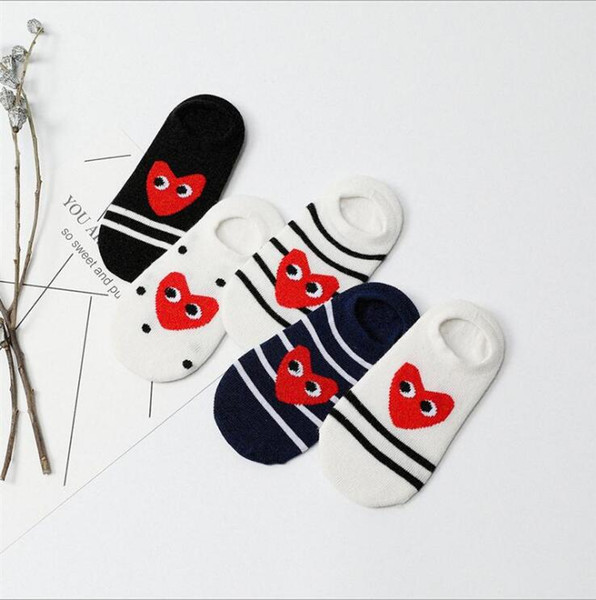 Designer Logo Heart Monster Eye Striped Pink Socks For Kids Baby Boy Girl Sock Children's Socks