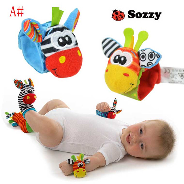 New arrival sozzy Wrist rattle & foot finder Baby toys Baby Rattle Socks Lamaze Baby Rattle Socks and wristbands 3 Styles