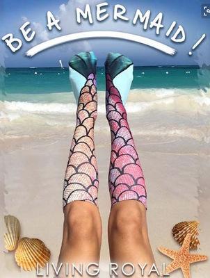 Free DHL 2016 New 3D Mermaid printing Cosplay Socks Fashion women mermaid pattern stockings socks bottoming Fish Scale Pattern socks