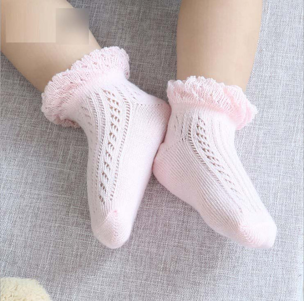 Summer Baby Girls Socks Fashion Lace Hollow Out Toddler Knitting Socks princess Stockings Korean Infant hollow mesh ship socks C3414