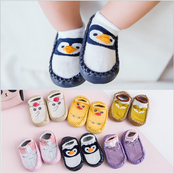 Toddler Socks Newborn First Walkers Floor Socks Baby Cotton Anti Slip Footwear Kids Fashion Non-slip Slipper Socks Rubber Soles Booties 4631