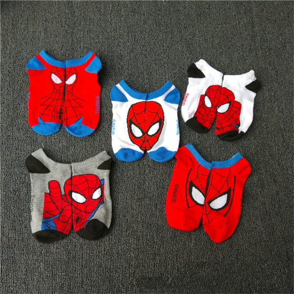 Spider-Man Cartoon Socks 5 Style Children Super Hero Cotton Socks Free Shipping B0217