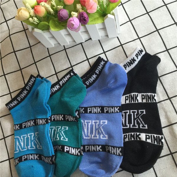 Love Pink Ankle Socks Sports Cheerleaders Short Sock Girls Women Cotton Sports Socks Pink Skateboard Sneaker Stockings In Stock