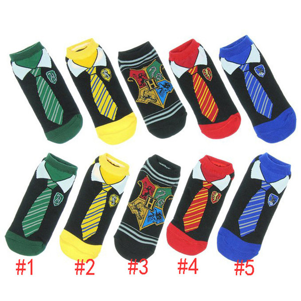 Harry Potter Unisex Ankle Socks Cartoon Cotton Art Cosplay Tie Socks Gryffindos Litterlin Summer Low Socks free ship AA1943