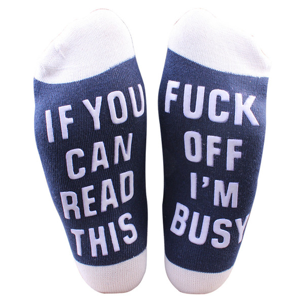 Bad Words Socks Unisex Cotton Novelty Comfortable Socks If You Can Read This Fk Off I'm Busy Letters Funny Couple Socks Ankle kids Valentine