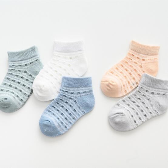 5 colors baby girl boy socks Summer Thin Stockings Pure Cotton Infant comfortable good quality socks size 03T