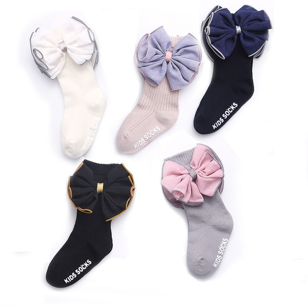 Vieeoease Kids socks 2018 Winter Fashion Girls Socks Cute Bow Lace Girls Socks Kids Soft Cotton Sock EE-1276