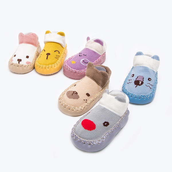 new arrive Baby Toddler Shoes Boys Girls Winter Socks Anti-skid Children's Floor Socks Cartoon Designs GZ222