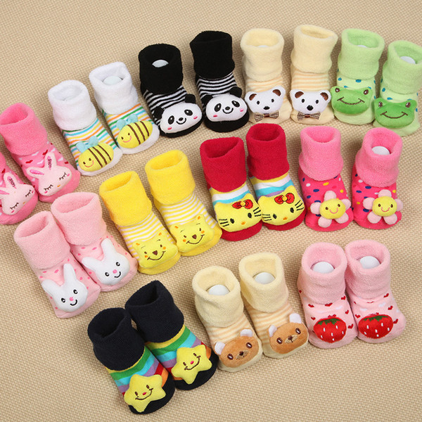 3D Cartoon Baby Kids Anti-slip Socks Baby Animal Socks Newborn Baby Boys Outdoor Shoes Infant Girls Anti-slip Walking Children Warm Sock