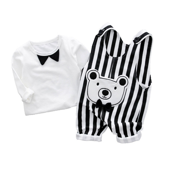 Kids Baby Boys Girls Brand Clothes Sets 2018 Shirt Tops + Cartoon Bear Trousers Pants 2Pcs Baby Sports Tracksuit Outfit Set C94