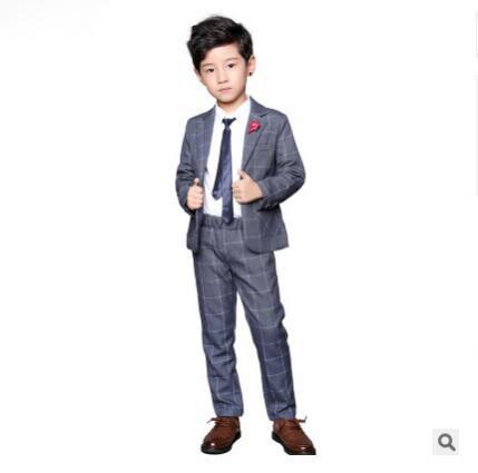 New 3 Color Formal Boys suit Tuxedos Kids Spring winter Solid boys Wedding Suit Fashion Kids jackets and pants sets