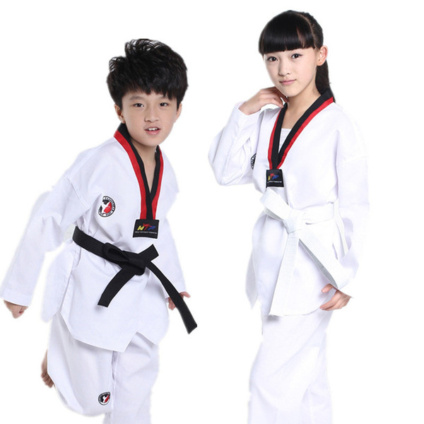 Children Kimono Judo Kickboxing Practice Costume White Teenager Kids Boys Girls Taekwondo Suit Karate Tae Kwon Do Clothes F106