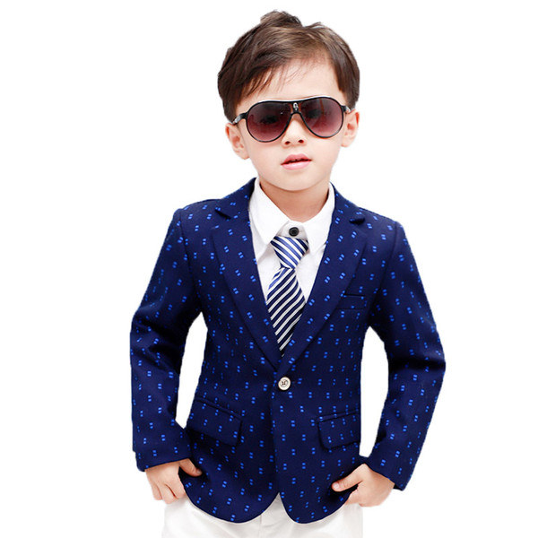 New Design Boys Dots Print Blazers Kids Fashion Spring Blazer Jacket for Boys Children Formal Wedding Birthday Party Jacket