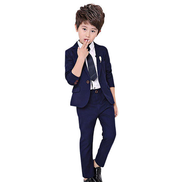 2PCS Boy Formal Costume Fashion Kids Wedding Suit Blazer Pants Sets School Prom Party Suits Baby Clothes enfant garcon mariage