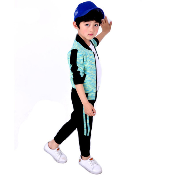 2018 Chilldren Baseball Sports Clothing Sets Boys Casual Striped Clothes Sets Boys Tops +Pants 2pcs Clothing Set