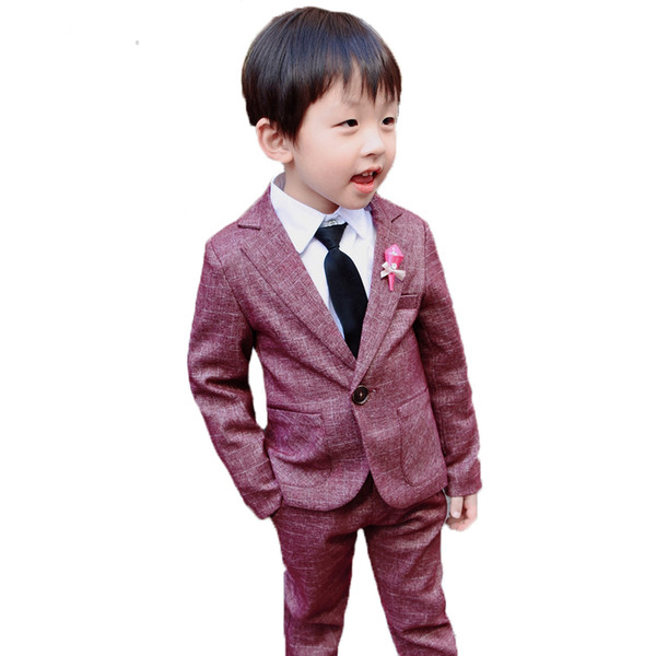 2018 New Boy Formal suits flower boys clothing sets children Wedding suits boys Blazer jacket Pants suit piano party clothes N52