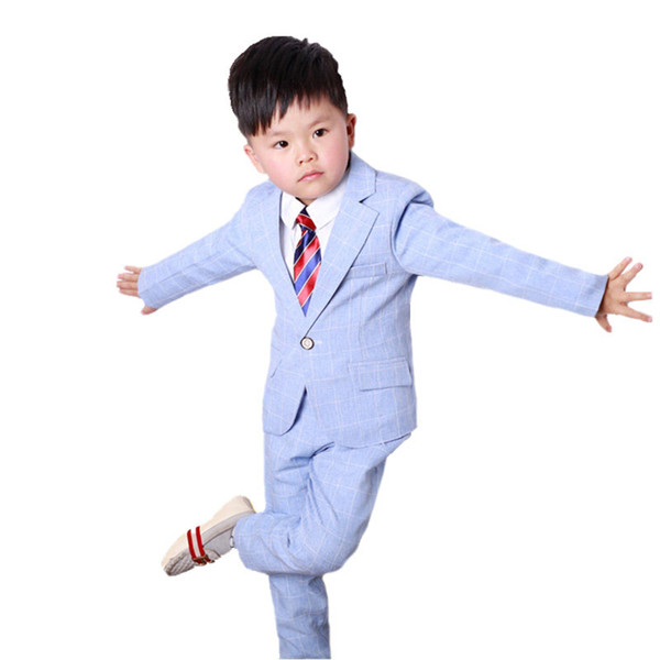 Flower Boys Blazer School Suit Kids Blazer + Pants 2Pcs Clothes Sets Boys Formal Costume for Weddings Birthday Party