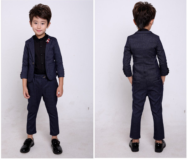 Kids Blazer Baby Jackets Cotton 2 Piece Boy 2Piece For Boys Coat+Pant KS-1809