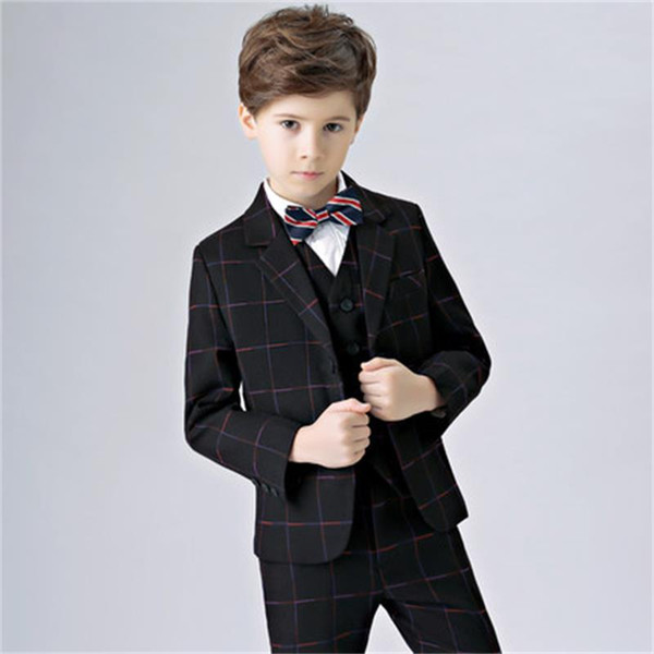 Children's suits Plaid Jackets Boys Small Suits Flower Girl Dresses Boys Presenters Piano Costumes Summer