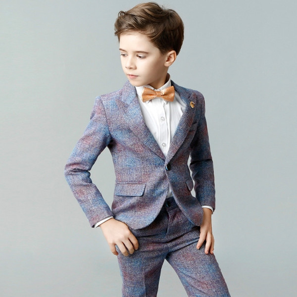 5pcs/set(Blazer+Pants+Vest+Shirts+Bowtie) Handsome Toddler Flower Boys Wedding Show/Performance Formal Suit Sets