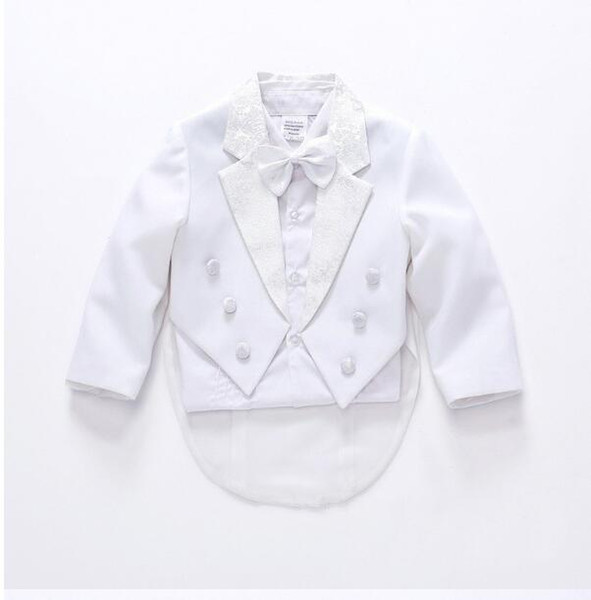 new fashion white / black baby boys 5 suit kids blazers boy suit for weddings prom formal spring autumn wedding dress boy suits