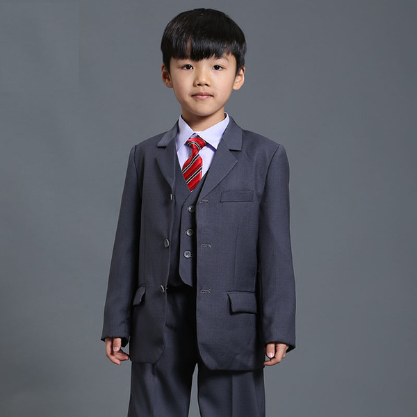 New Fashion costume for boy Grey Boy Blazer for Wedding Baby Boy Suit 3-Piece Coat+Vest+Pant Suits