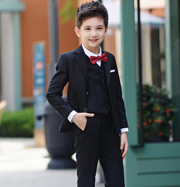 Boys suits for weddings Kids Prom Suits Black Wedding Suits Kids tuexdo Big Children Clothing Set Boy Formal Classic Costume