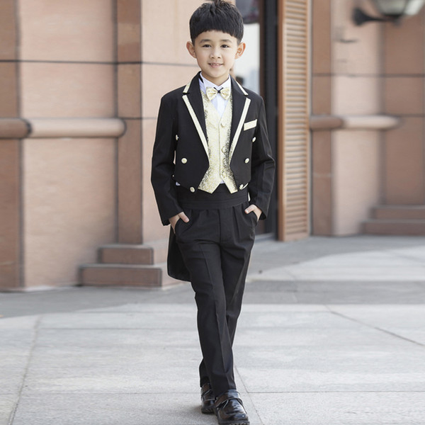 Children's Costume For Boys Blazers Kids Child Tuxedo Costumes Black Boy Suit Formal Wedding Clothes Party Suits