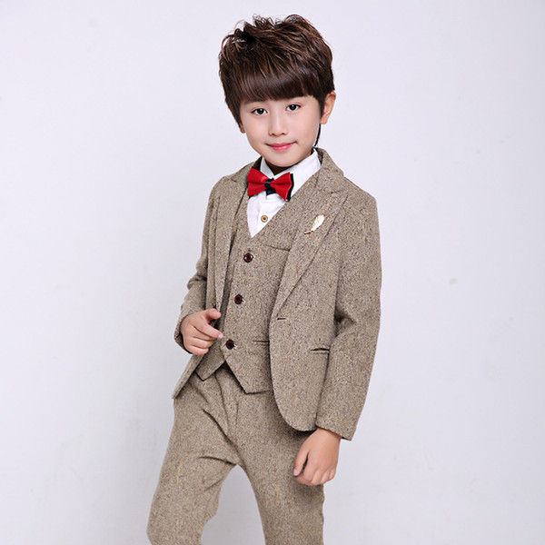 Boys Formal Suits For Weddings Kids Prom Performance Party Blazer Vest Pants Tuxedo Clothing Set Child Gentleman Costume