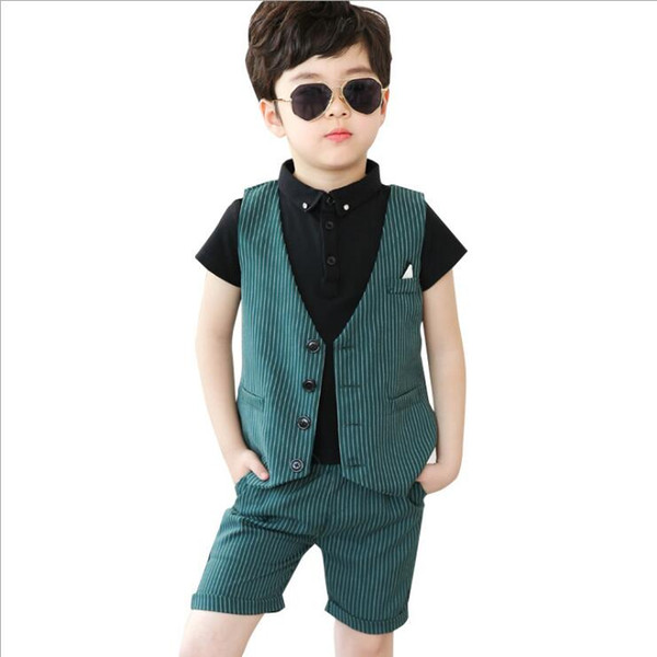 Baby Clothes Boys Suits For Wedding Kids British Boy Summer Cotton/Linen Blend