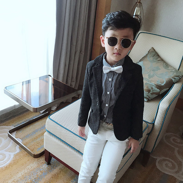 kids blazers autumn spring boys casual suit jackets clothing Single Breasted solid color Regular length children clothes