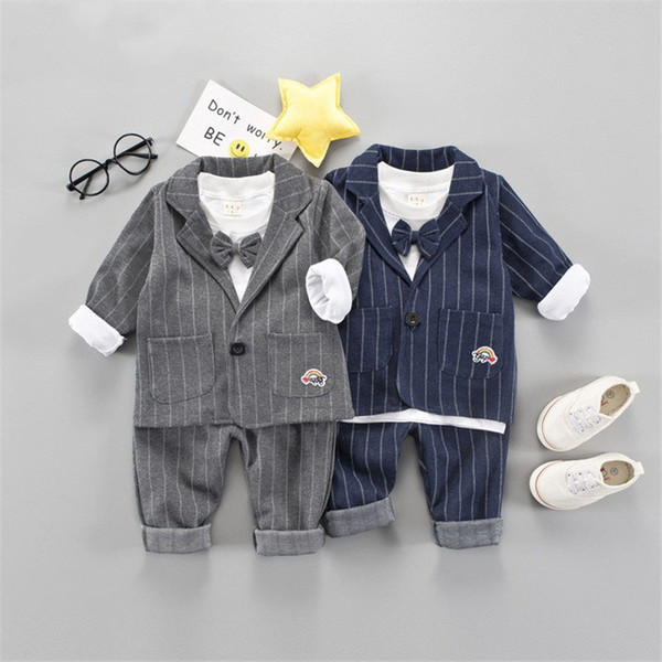 New Autumn Children's clothing Boys' small suit Children cotton with suit Coat+T-shirt+Pants 3pcs suit set