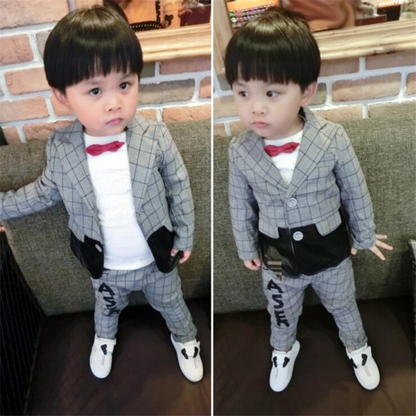 2pcs/Set Boys Suits for Party Wedding Gray Boys Wedding Suit Leisure Suits For boy kids Wedding Suits Blazer Boy