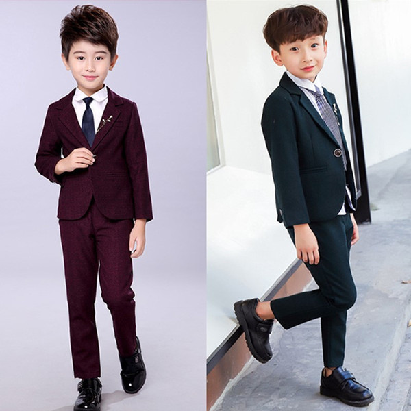 Blue boys suits for weddings kids Blazer Suit for children costume blazer