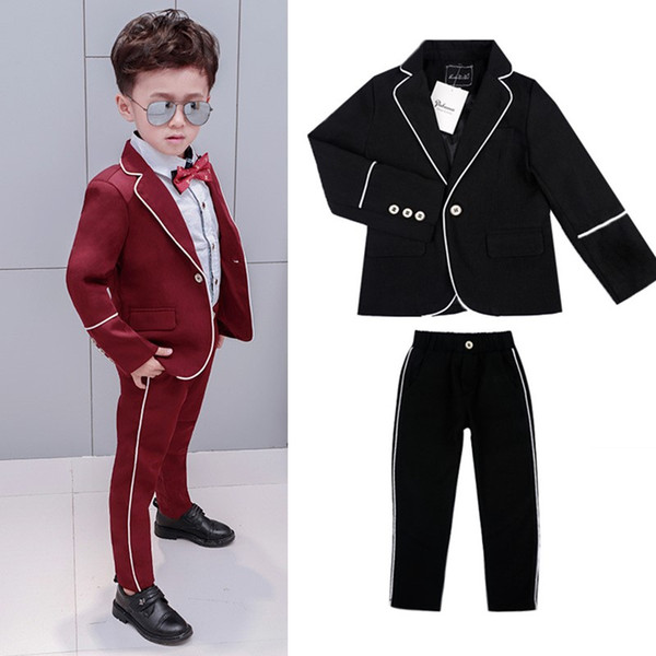 new children costume blazer clothing suits Boys Suit Jackets Spring Cotton Coat Pants 2 Piece Boy Suits Formal For Wedding