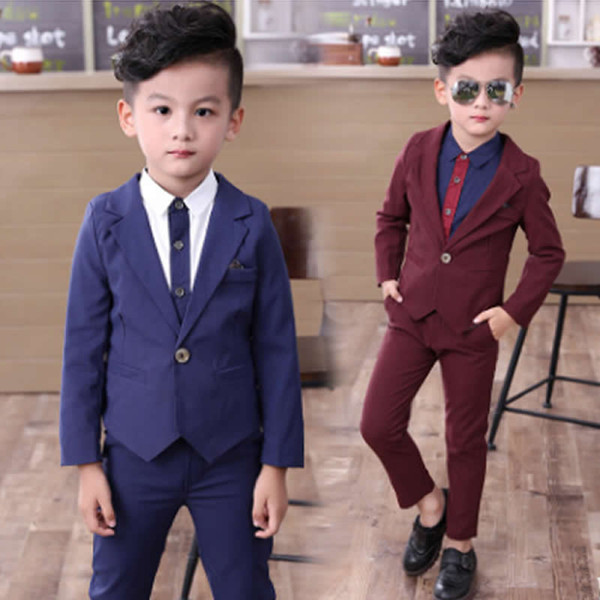 children's wear the spring autumn period boy's suit children suit two-piece flower boy dress blazers suit set 3pcs