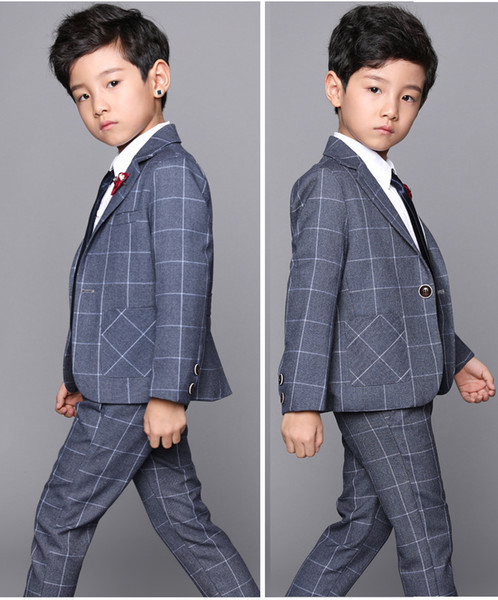 3 Color Formal Boys suit Tuxedos Kids Spring winter Solid boys Wedding Suit Fashion Kids jackets and pants sets