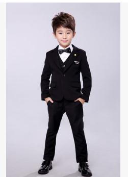 Boys suits for weddings Kids Prom Suits Black/Red cotton Suits for Boys Tuxedo Children Costume 3pcs: jacket+pants+vest