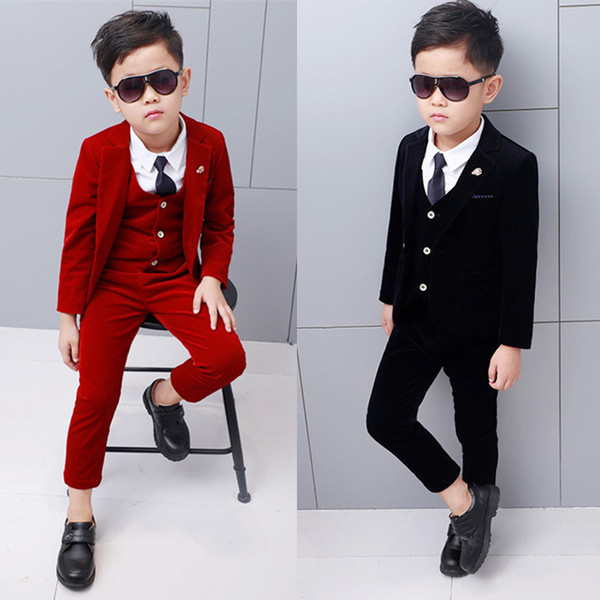 NEW Good Quality Boys costumes for prom wedding blazer children clothing 3pcs suits