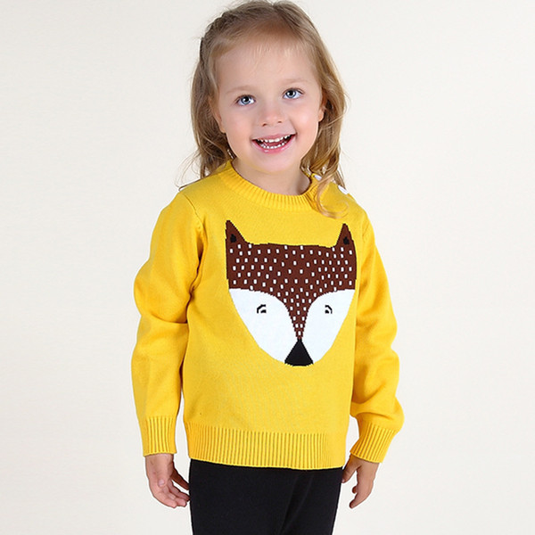 Cute Pullovers Boys Girls Clothes Animal Baby Kids Sweaters Fox Head Soft Warm Infant Clothes Spring Autumn Children Sweaters Clothing