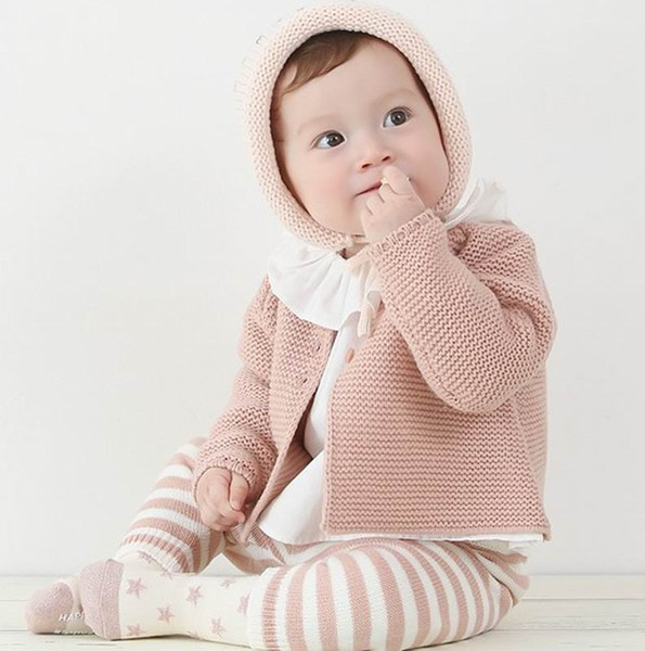 Baby Girl Cardigan Spring Autumn Knitting Wool Fashion Long Sleeve Sweater Kids Coat Baby Clothes 0-3Y E8310