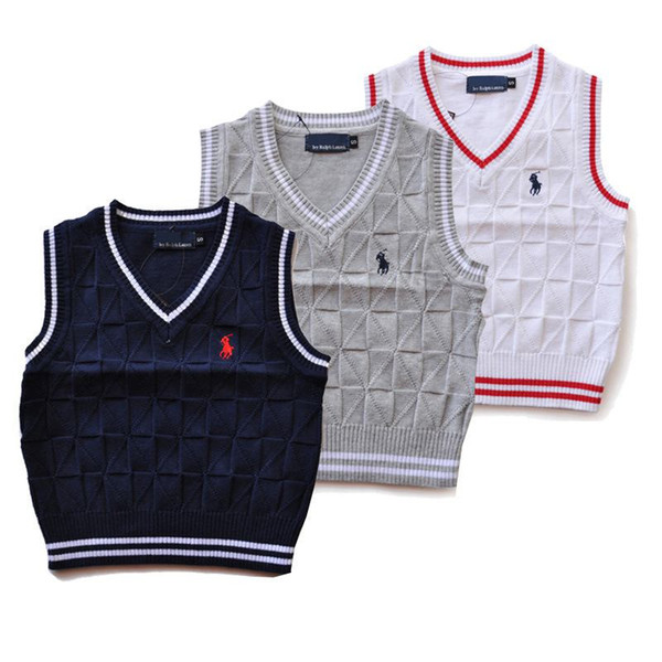 2019 High Quality Fashion New Brand kids Sweater baby clothes Spring/autumn/winter Boys And Girls Children polo outerwear Sweaters vest