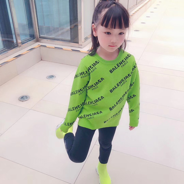 Thicken Girls Sweaters Winter New Kids Boys knitting Clothing Pullover Baby Boys green Sweater tops