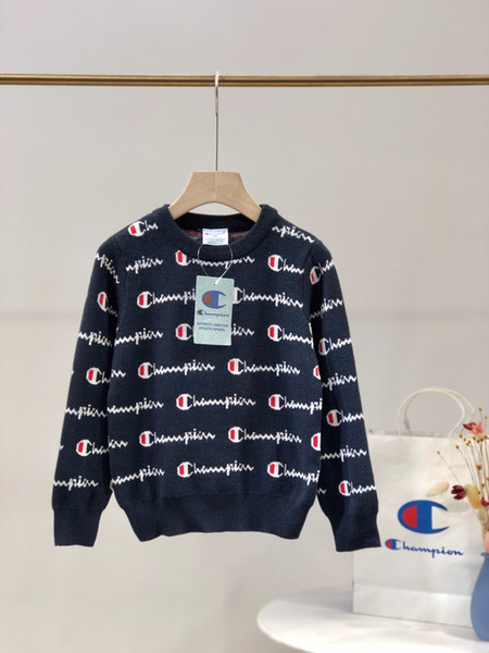 New Kids Brand Clothes kids Clothes Boys And Girls Sweaters Fashion Whole Body Letter Champions Skin Comfort Neck Sweater 108X30