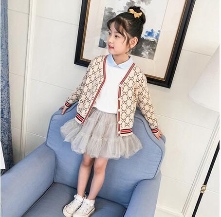 2019 new spring and autumn beige white cardigan wool coat baby girl boy knitted sweater knitted coat